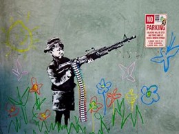 Westwood, Los Angeles (graffiti attributed to Banksy) 
