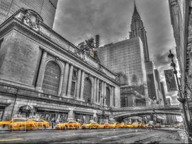 Cab on New York city street 1